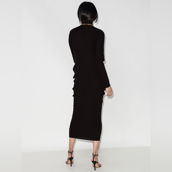 BOTTEGA VENETA 🖤 Ribbed Wool Turtleneck Dress - Picture 10 of 13